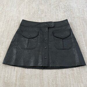 Blank NYC Faux Leather Mini Skirt 31 Black
